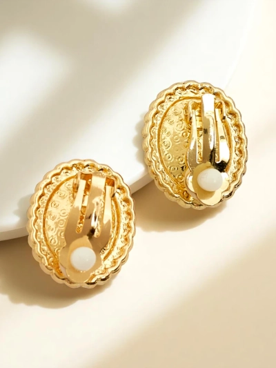 Royalfashion Moteriški auskarai su klipsais, dekoruoti kristalais ir cirkoniais