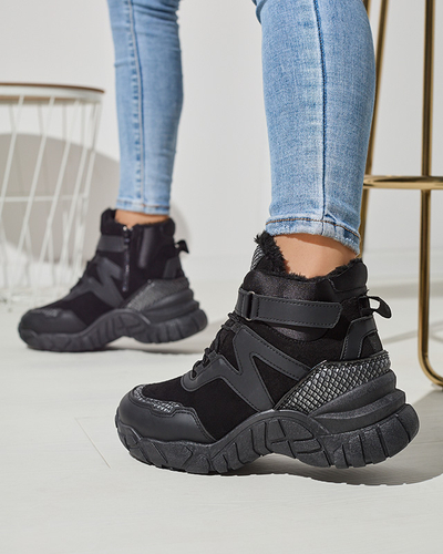 Черные женские утепленные сапоги-снежки Okraja - Обувь