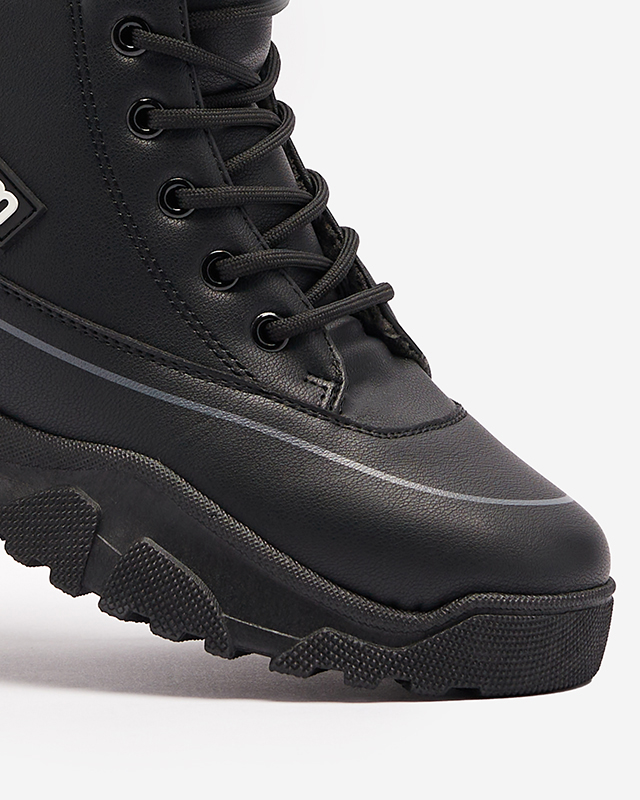 Женские утепленные спортивные ботинки черного цвета Lecvola- Footwear