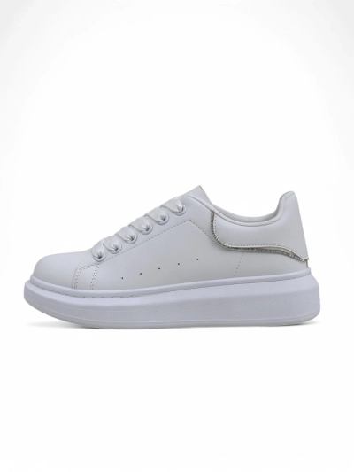 Białe Sportowe Sneakersy Athena z Ekoskóry