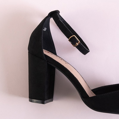 Moteriškos juodos „Luxuriance“ basutės ant stulpelio - Avalynė