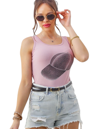 Женская хлопковая майка с принтом кепки