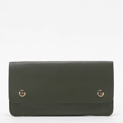 Didelė tamsiai žalia moteriška eko odos piniginė - Priedai