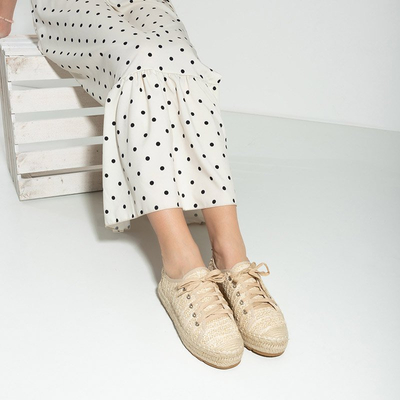 Бежевые женские эспадрильи на низкой платформе Kioto