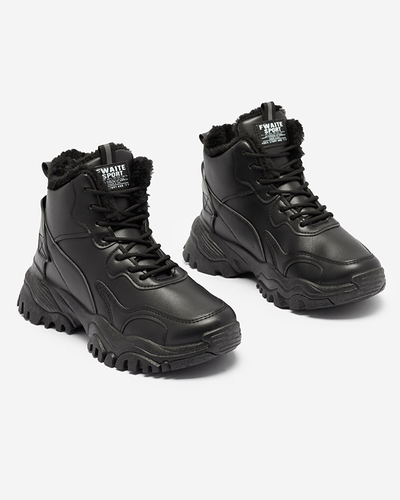 Черная женская утепленная спортивная обувь Felimoe- Footwear