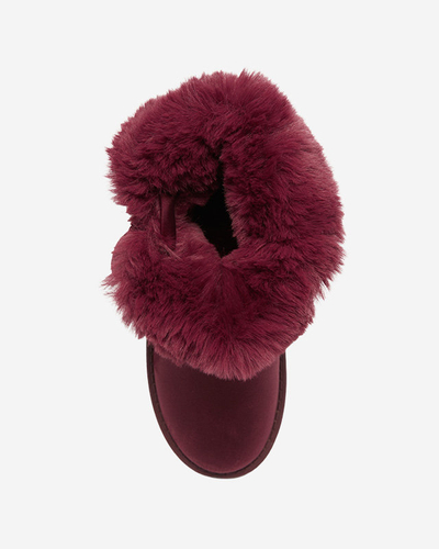 OUTLET Bordo spalvos moteriški sniego batai su lankeliu Rimms- Footwear