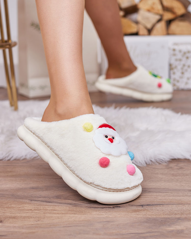 Рождественские женские тапочки Royalfashion белого цвета Fertemse