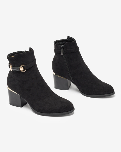 Royalfashion Черные женские утепленные пост лодыжки сапоги