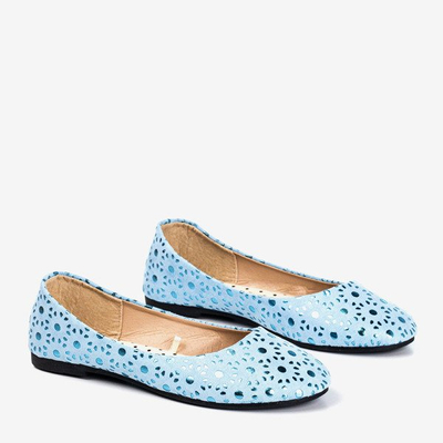 Синие балетки для девочек с рисунком Dulcibus - Обувь