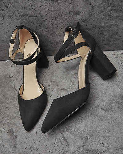 Juodi moteriški bateliai ant aulo Amagy- Avalynė