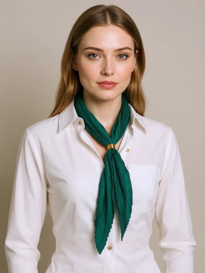 Apollonia Verde – Зеленый Плиссированный Женский Платок Eleganza из Полиэстера