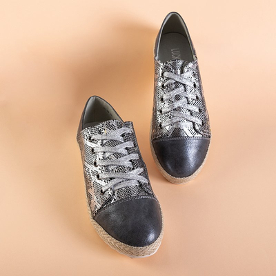 Pilki moteriški sportbačiai su a la gyvatės odos raštu Nohims - Avalynė