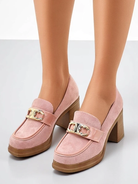 Royalfashion Женские мокасины на толстом каблуке Qeroy