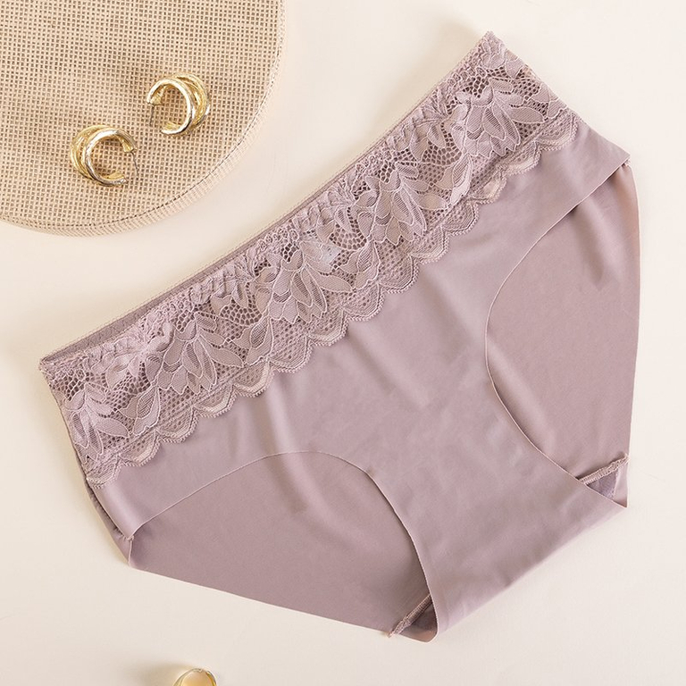 Светло-коричневые бесшовные трусы с высокой посадкой