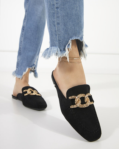 Черные тапочки а-ля мокасины Gabbu- Shoes