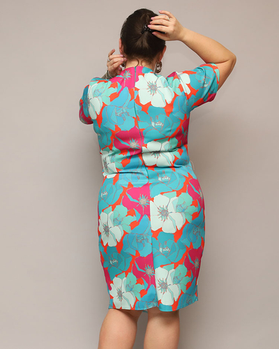 "Royalfashion" Moteriška gėlėto audinio suknelė PLUS SIZE