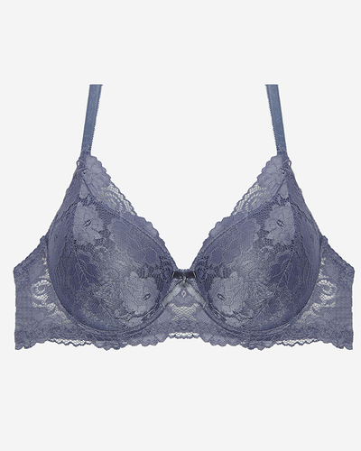 Голубой женский бюстгальтер с кружевом - Нижнее белье