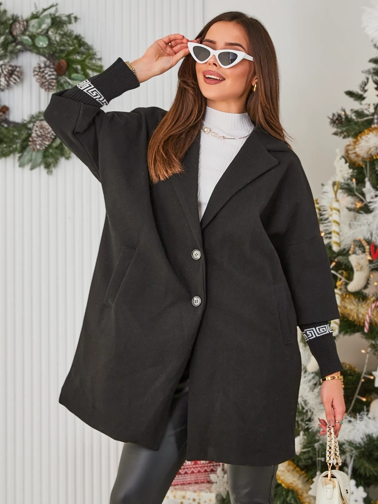 Пальто для женщин Royalfashion с вязаными рукавами