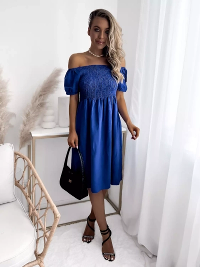 Темно-синее женское мини-платье a'la hiszpanka- Одежда