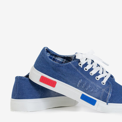 Motia tamsiai mėlyni džinsiniai moteriški sportbačiai - Avalynė