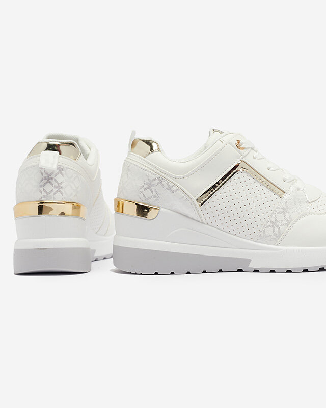 Женские спортивные кроссовки на каблуке белого цвета Eyam- Footwear