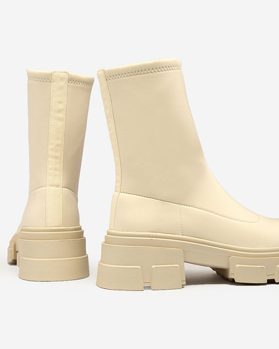 "Royalfashion" Smėlio spalvos moteriški ekovamzos batai "Classy Girl"