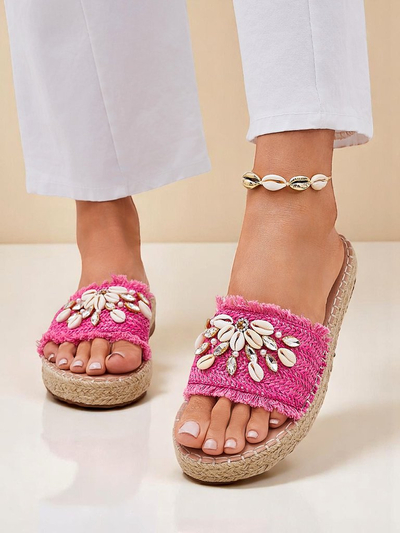 Royalfashion Callista Fuchsia Platform Shell Flippies for Ladies