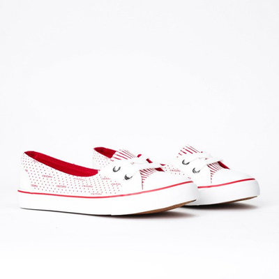 Biało-czerwone trampki Botana - Obuwie