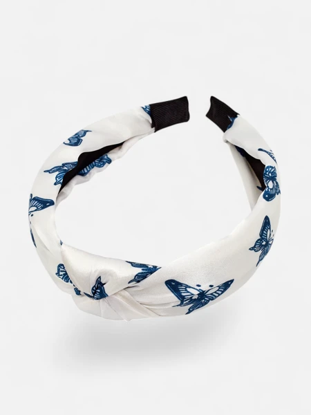 Royalfashion Opaska do włosów w kratkę z motylami Butterfly Weave – odlotowy dodatek!