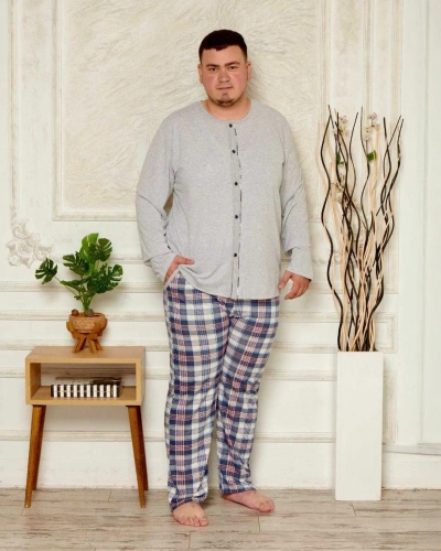 Royalfashion Medvilnės vyriškos pižamos su raštu