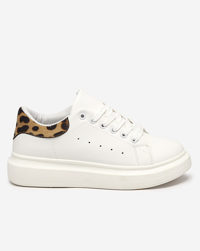 Белые женские спортивные кроссовки с узорчатой вставкой Leoh- Обувь