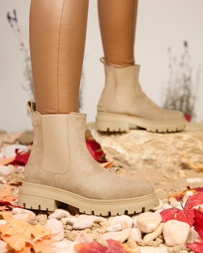 Royalfashion Бежевые женские утепленные ботинки Comfy Walk