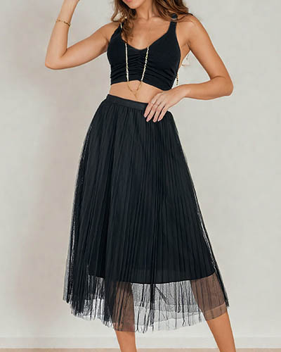 Royalfashion Женская двухслойная юбка-миди