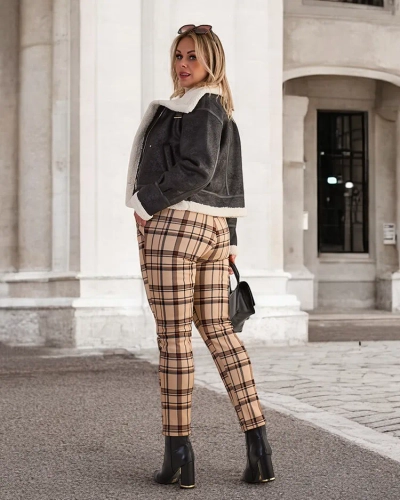 "Royalfashion" Pašiltintos moteriškos tegings kelnės PLUS SIZE