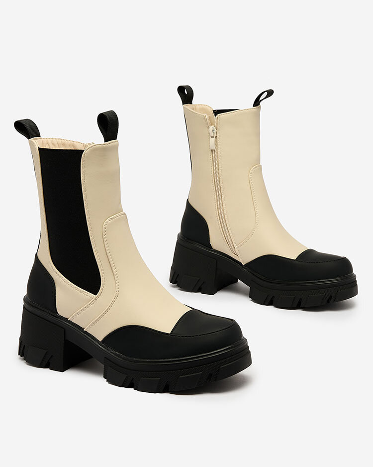 "Royalfashion" Moteriški matiniai smėlio spalvos "Bevta" batai plokščiu kulnu