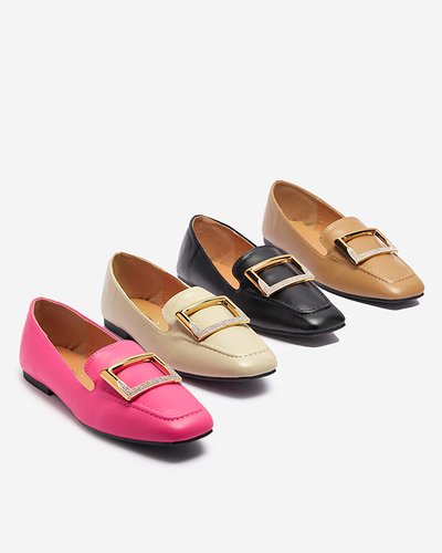 Бежевые женские мокасины с орнаментом Sefonta- Footwear