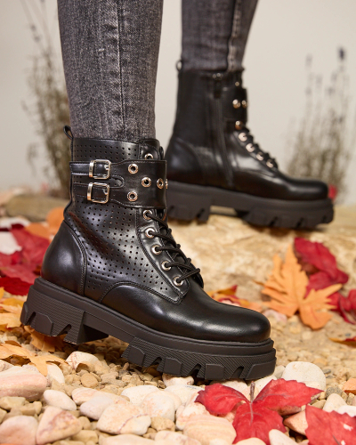 "Royalfashion" Juodi moteriški batai "Bagger" Broues