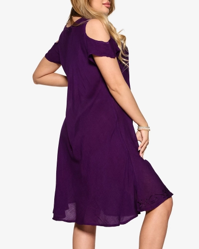 Фиолетовое женское платье пляжного типа - Одежда