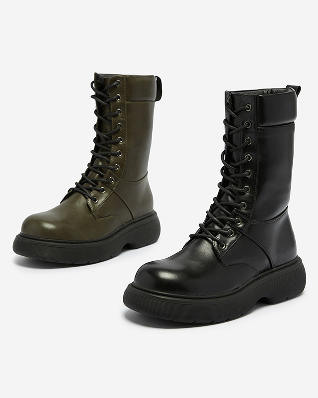 Черные женские сапоги на шнуровке Ferisis - Обувь