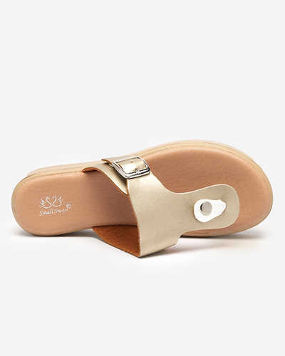 Auksinės moteriškos basutės ant Borico platformos - Avalynė