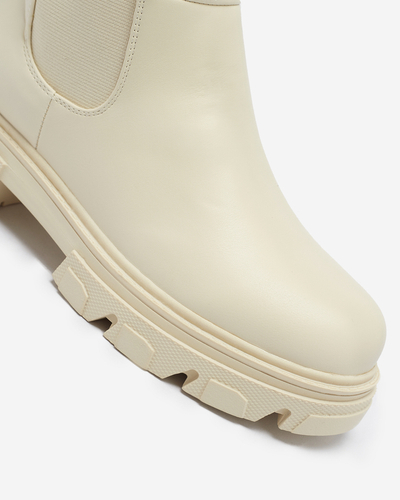 Кремовые женские сапоги на среднем голенище Vebissa- Footwear