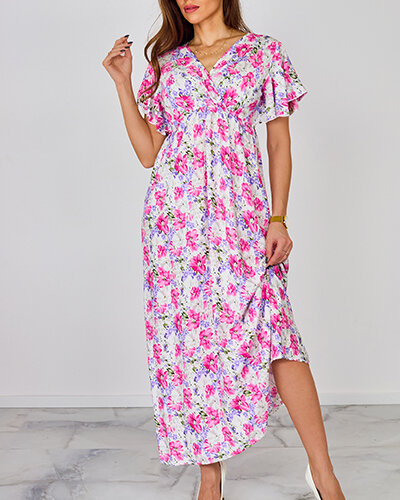 "Royalfashion" Moteriška gėlėta midi suknelė