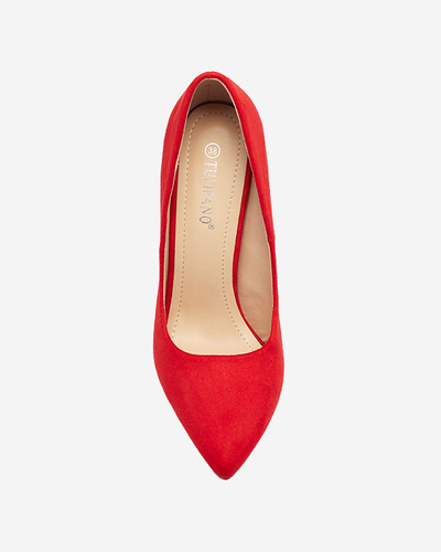 OUTLET Klasikiniai raudoni moteriški aukštakulniai smailianosiai bateliai Alpiex- Avalynė