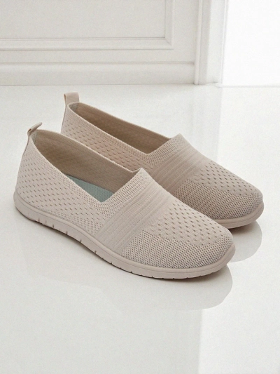 Callista Beige Women's Moccasins Made of Breathable Fabric Spring Summer