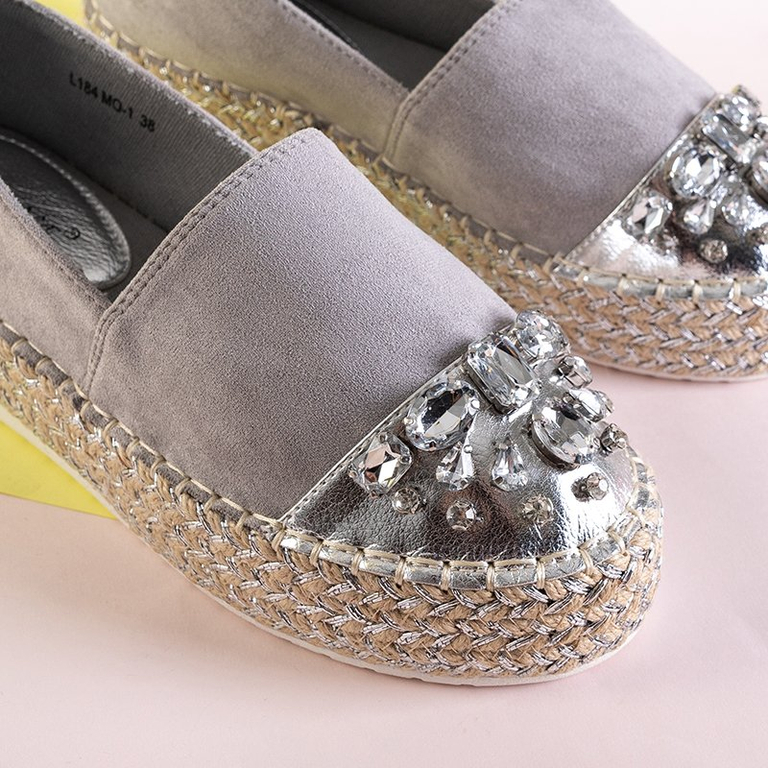 Серые женские эспадрильи на платформе Kasumi