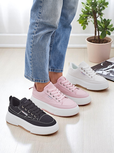 Aurora Rosa - Женские Розовые Кроссовки Платформа Ткань Весна/Лето/Осень