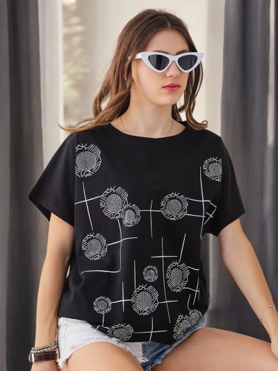 Royalfashion Женская футболка из хлопка с принтом