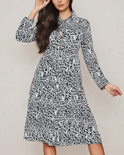 Royalfashion Moteriška midi suknelė su raštu