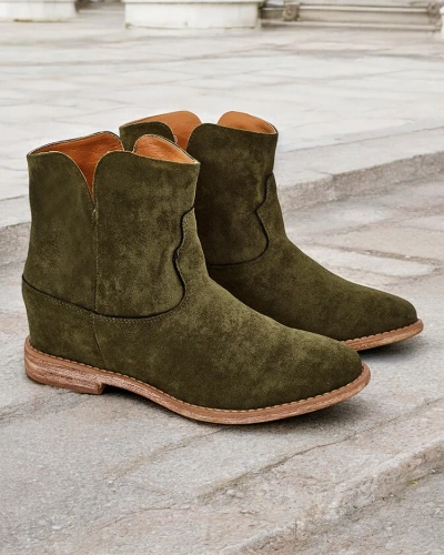 Royalfashion Kovbojų stiliaus baltos ant petnes dengtos platformos Bluston