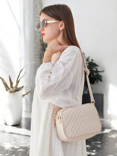 Royalfashion Oval mažas moterų rankinės, pagamintos iš quilted ekokožos